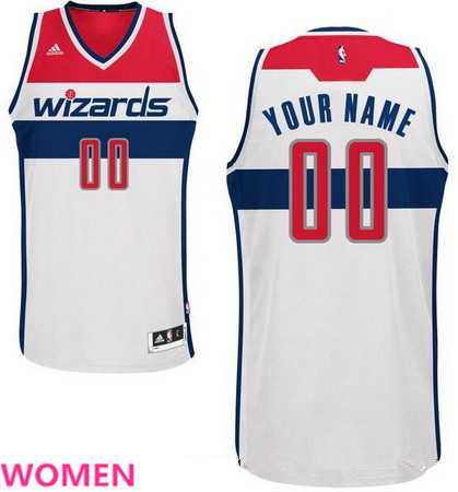 Womens Customized Washington Wizards White Swingman Adidas Swingman Home Basketball Jersey